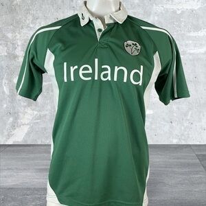 Ireland Croker Shirt Small Green White Rugby Short Sleeve Embroidered Mens F337